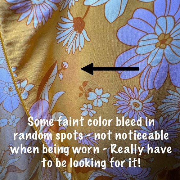 Cupshe Keira Yellow Floral Bunny Tie Bell Sleeve Cut Out Mini Dress Cover Up Med - Picture 7 of 11